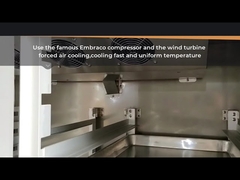 Refrigerador comercial de 4 puertas vertical 400x600 bandeja de panadería Ouchscreen Embraco compresor