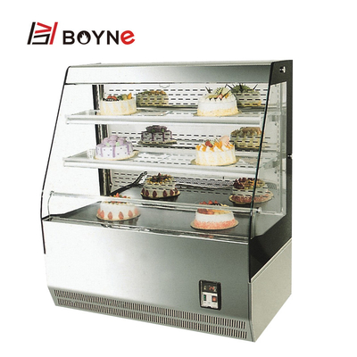 Single Sided Open Three Tier Cake Display Case LED Indoor Lighting use in the market